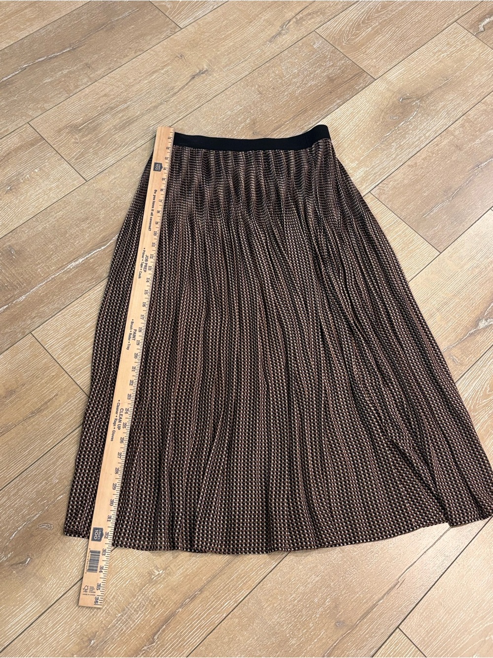 Adrianna Papell Pleated Geometric Midi Skirt - Size M - Picture 6 of 7